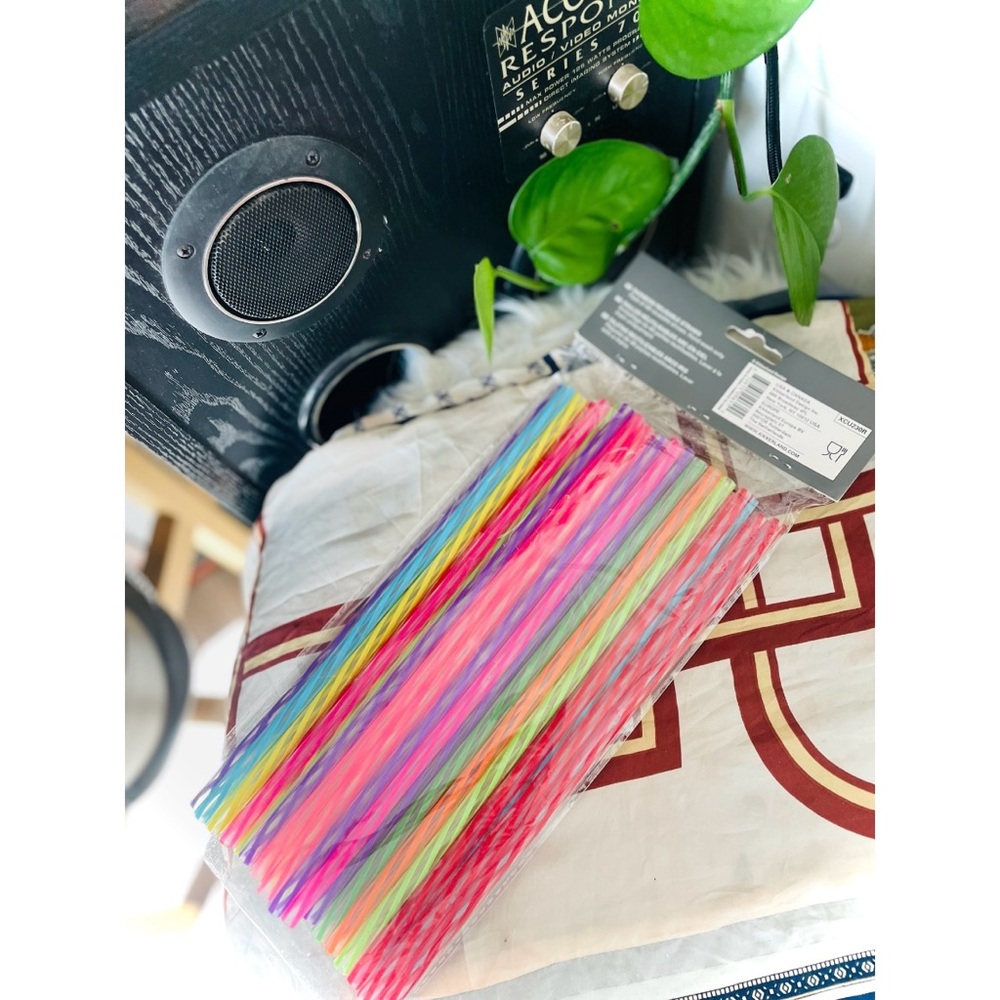 KIKKERLAND | qty 48 | Rainbow Reusable Party Milkshake Iced Coffee Juice Straws